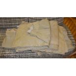 Withdrawn - Two pairs of long cream coloured lined curtains,