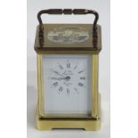 A French brass carriage clock signed L'Epee to the dial,