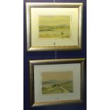 WR Knox (Irish, 20th Century) 'Landscape Coastal Scenes' Pair of watercolours, signed lower right,