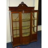 An Edwardian mahogany inlaid display cabinet,