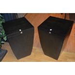A pair of modern painted laundry baskets, of tapered square form,