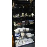 A large quantity of Victorian and later pottery dinnerwares, together with modern animal figures,