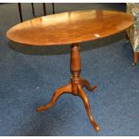 A 19th century birdseye maple tripod table, the oval top,