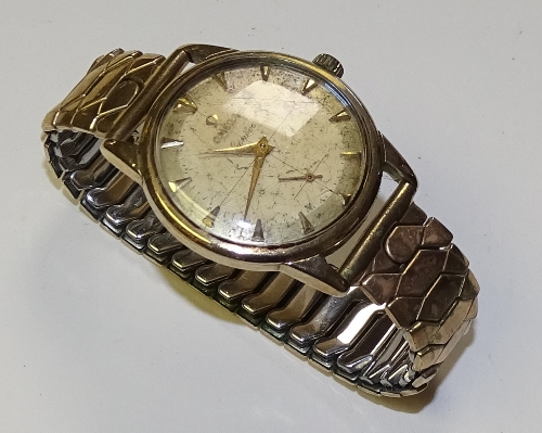 A gent's yellow metal Omega wristwatch,