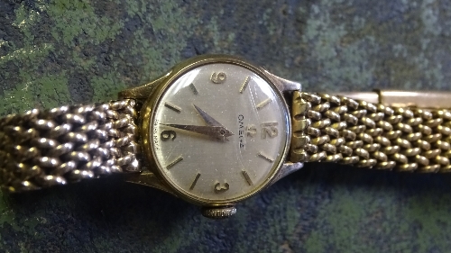 A 9ct gold lady's Omega wristwatch circa 1960s, the silvered dial with baton and Arabic numerals, - Image 2 of 4