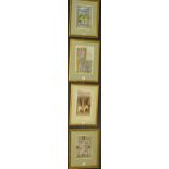 Four biblical prints, three double sided, to include 'Liber Bestiarum 1250',