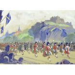 John Mackay (20th Century) 'The March of the Thousand Pipers to the Gathering of the Clans at