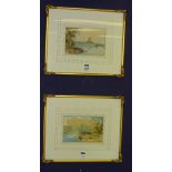 W Johnston 'Lake Landscapes' Pair of watercolours, signed,