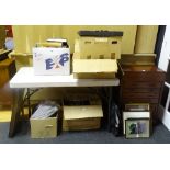 A mixed lot sundries, to include hardwood cutlery chest,