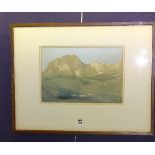 Unknown Artist 'Puig Major' Watercolour, indistinctly signed lower left,