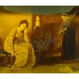 Unknown Artist 'Lady by Spinning Wheel' Crystoleum,