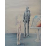 Paul Wunderlich (German 1927-2010) 'Nude Woman with Man' Signed print,