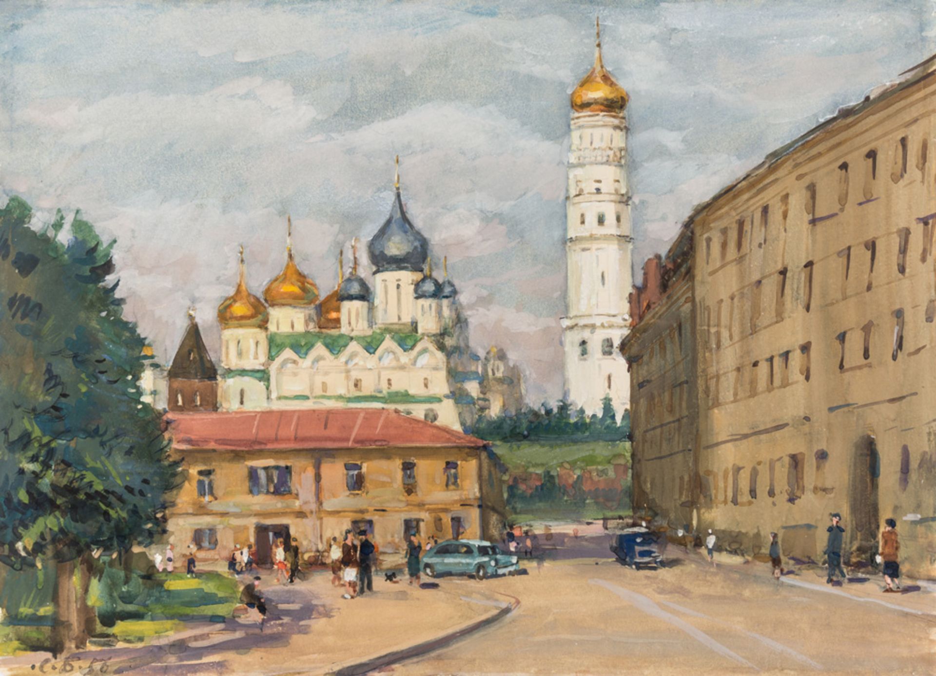 SOLOMON SAMSONOVICH BOIM (RUSSIAN 1899-1978)Ivan the Great Bell Tower, 1956gouache on paper31.2 x
