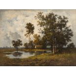 LEON RICHET (FRENCH 1847-1907)Landscape with a Quiet Pool, oil on canvas46.5 x 61 cm (18 1/4 x 24