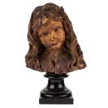 HERMANN KLOTZ (AUSTRIAN 1850-1932)Bust of a Young Girl, 1896carved woodheight with base: 33 cm (13