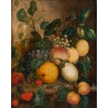 J. K. DE HAAN (FLEMISH 17TH CENTURY)Still Life with Fruit, Glassware, and Insects, oil on panel42