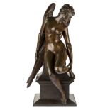 ALFRED BOUCHER (FRENCH 1850-1934)L'hirondelle blessee, bronze with brown patinaheight: 64 cm (25 1/4