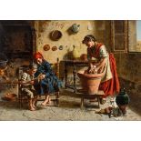 EUGENIO EDUARDO ZAMPIGHI (ITALIAN 1859-1944)The Happy Family, oil on canvas56 x 77 cm (22 x 30 1/3