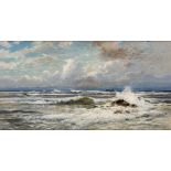 HERMANN DAVID SALOMON CORRODI (ITALIAN 1844-1905)Stormy Seas, oil on canvas66 x 124.4 cm (26 x 49
