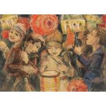 ZYGMUNT LANDAU (POLISH 1898-1962)Children Carnival , 1929watercolor and crayon on paper 45 x 57