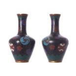 PAIR OF NINETEENTH-CENTURY CLOISONNE BOTTLE SHAPED VASES8 cm. high; 5 cm. wide; 5 cm. deep (2)