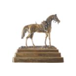 NINETEENTH-CENTURY BRASS HORSE DOOR STOP24 cm. high; 25 cm. wide; 6 cm. deep