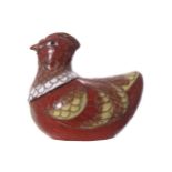 CLOISONNE SNUFF BOTTLEof chick form6 cm. high; 6 cm. wide; 4 cm. deep