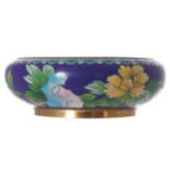 CHINESE CLOISONNE BOWLof circular form decorated with flowers6 cm. high; 16 cm. diameter