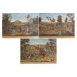 AFTER WOOTONThree late eighteenth-century engravings depicting hunting scenes20 x 30 cm. (3)