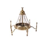 PAIR LARGE EDWARDIAN PERIOD BRASS CHANDELIERSEach of six arms supporting a light73 cm. high; 87