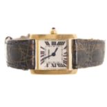 18 CT. YELLOW GOLD CARTIER LADIES WATCHwith leather strapSerial No. MG250946