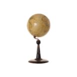 FOLDGOMB TERRESTRIAL GLOBE on ebony stand 36 cm. high