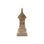 NINETEENTH-CENTURY CHINESE IVORY SHRINE in the form of a stupa 22 cm. high; 8 cm. wide; 7 cm. deep
