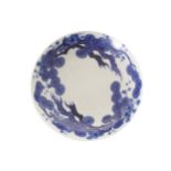 EDO PERIOD JAPANESE NABESHIMA BLUE AND WHITE PLATE with pine tree decoration 16 cm. diameter