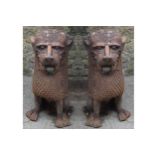 PAIR OF TERRACOTTA CHINESE FO DOGS 100 cm. high; 40 cm. wide; 70 cm. deep (2)