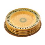 SCHRAMBERG RETICULATED DESSERT SERVICE Comprising: cake plate and 6 dessert plates 23.5 cm. diameter