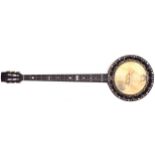 BANJO with mother oâ€™pearl decoration 90 cm. long