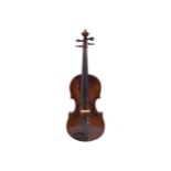 VIOLIN, CIRCA 1770 Branded â€˜Dukeâ€™ on back under the button. Old restorations to table and