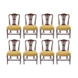 SET OF EIGHT GEORGE III PERIOD MAHOGANY HEPPLEWHITE DINING CHAIRS, CIRCA 1790 98 cm. high; 57 cm.