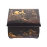 NINETEENTH-CENTURY JAPANESE LACQUERED BOX 13 cm. high; 17 cm. wide; 12 cm. deep