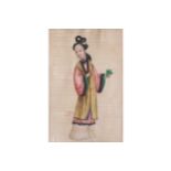 EIGHTEENTH-CENTURY CHINESE PAINTING Young girl On silk 17 x 11 cm.