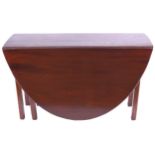 GEORGE III STYLE MAHOGANY HUNT TABLE the elongated rectangular top with curved ends and D-shaped