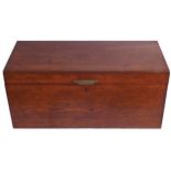NINETEENTH-CENTURY CEDAR WOOD CAMPAIGN TRUNK the rectangular top opening to a storage interior 46