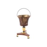 NINETEENTH-CENTURY MAHOGANY AND PARCEL GILT FERN STAND 55 cm. high; 34 cm. diameter