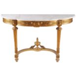 PAIR OF NINETEENTH-CENTURY CARVED GILT-WOOD CONSOLE TABLES