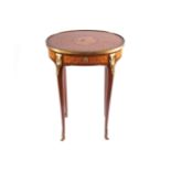 LATE NINETEENTH-CENTURY ORMOLU MOUNTED FRENCH MARQUETRY AND PARQUETRY OCCASIONAL TABLE attributed to