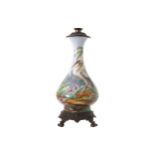 NINETEENTH-CENTURY ORMOLU AND PORCELAIN VASE STEMMED TABLE LAMP 40 cm. high