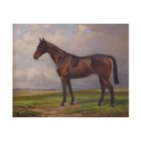 WRIGHT BARKER, EARLY TWENTIETH-CENTURY Chestnut horse Oil on canvas Signed 51 x 63 cm.