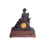 FRENCH EMPIRE PERIOD MARBLE AND BRONZE MANTEL CLOCK, LOUIS MALLET (FL. 1790 -1824) clockmaker to the