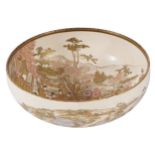 NINETEENTH-CENTURY JAPANESE SATSUMA PORCELAIN BOWL cream ground with all over figural decoration